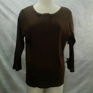 Jones New York Sport pull over Long Sleeve Brown Size 2X  (Z)